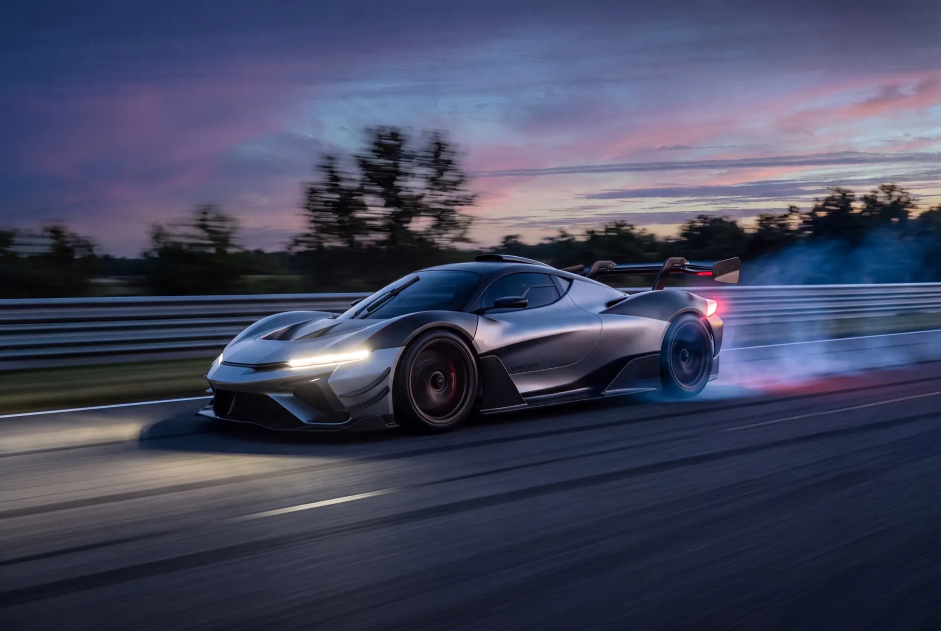The No. 42 GT3 R at speed